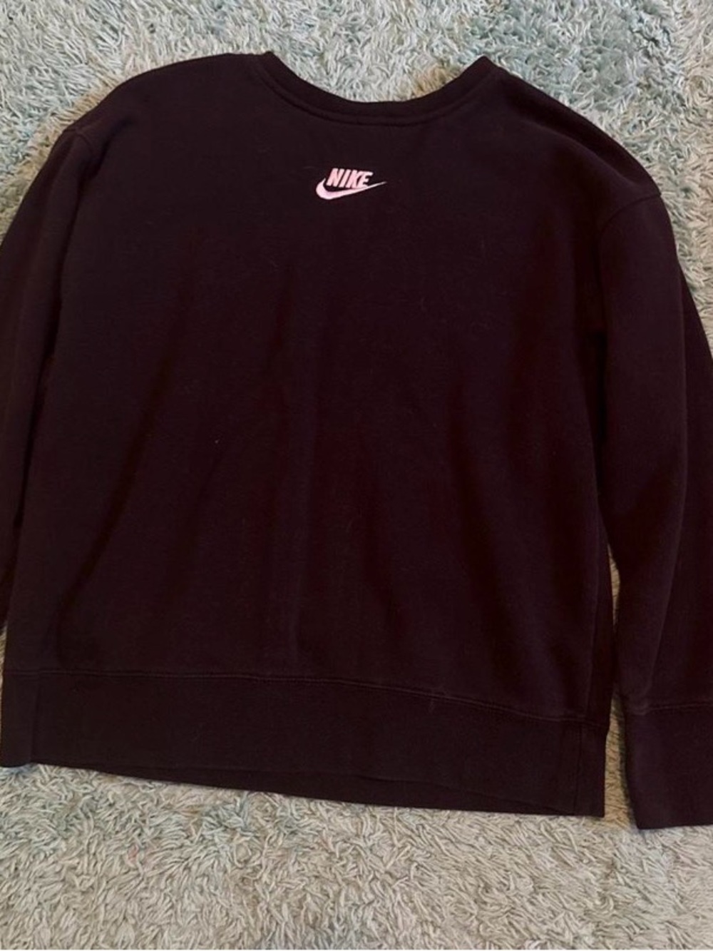 Nike Black Crewneck Sweatshirt with Pink Swoosh